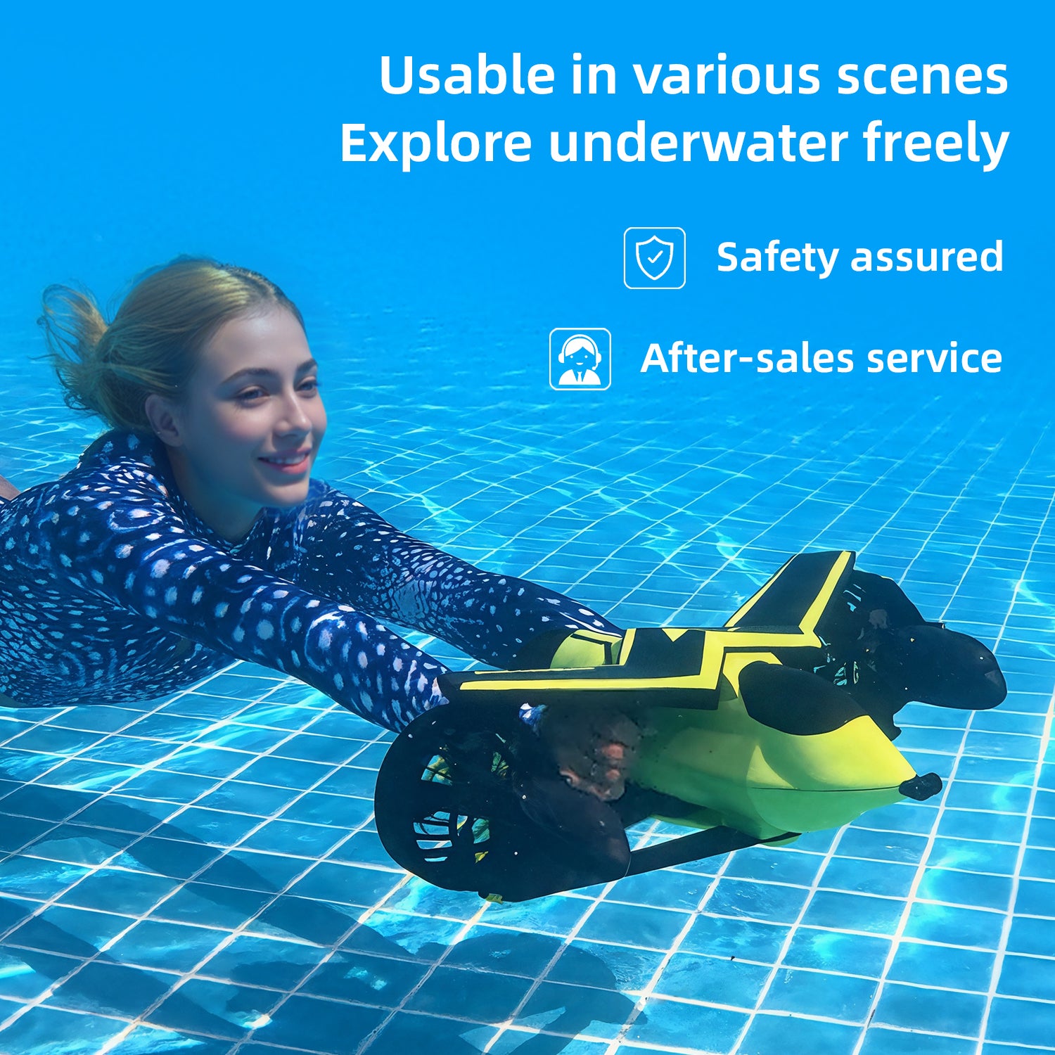 HAVOSPARK S4 Electric Underwater Scooter – Dual 500W Motors, 30m Depth, 2m/s Speed