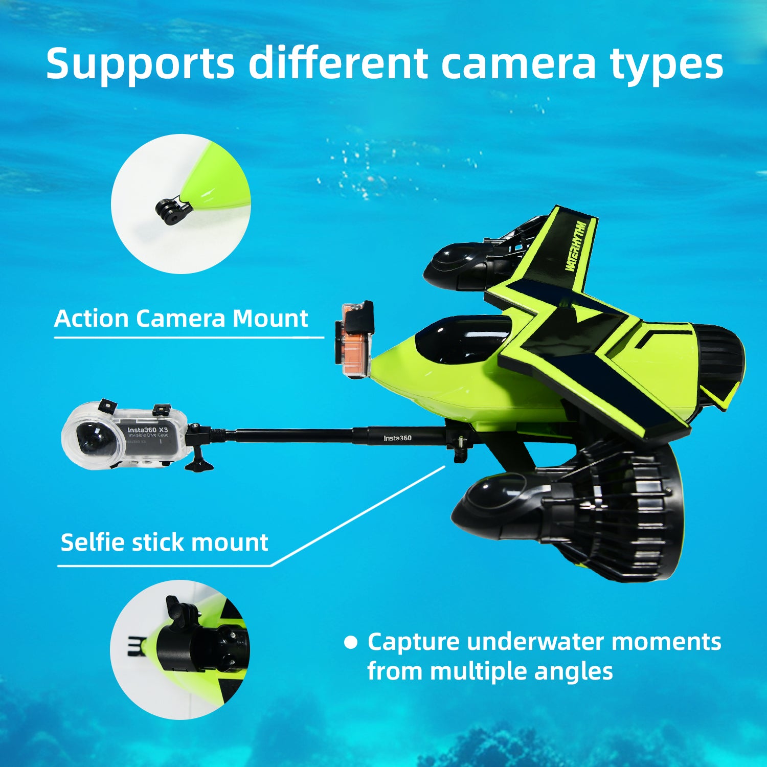 HAVOSPARK S4 Electric Underwater Scooter – Dual 500W Motors, 30m Depth, 2m/s Speed