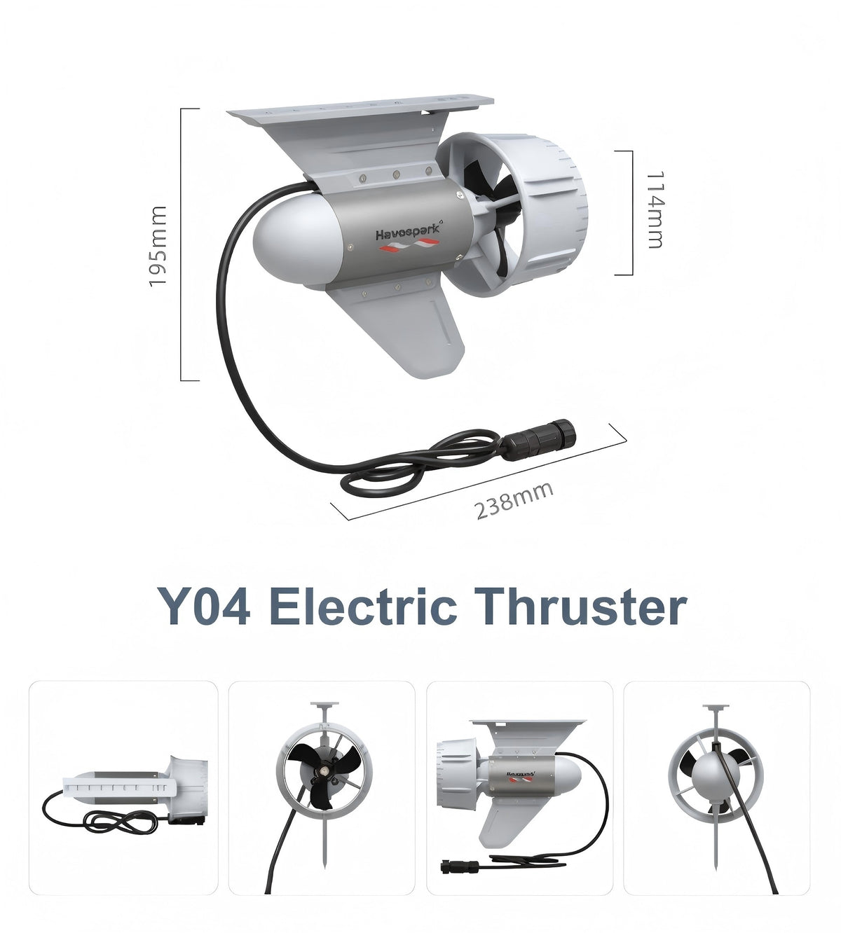 Havospark Y04 Electric SUP Thruster 330W Portable Motor with 8kg Thrust for Paddle Boards & Inflatable Boats