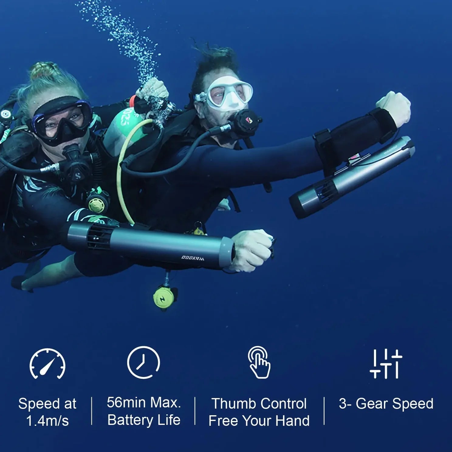 HAVOSPARK HS-S2 Electric Underwater Scooter – 60m Depth, 1.4kg Lightweight, USB-C Fast Charging