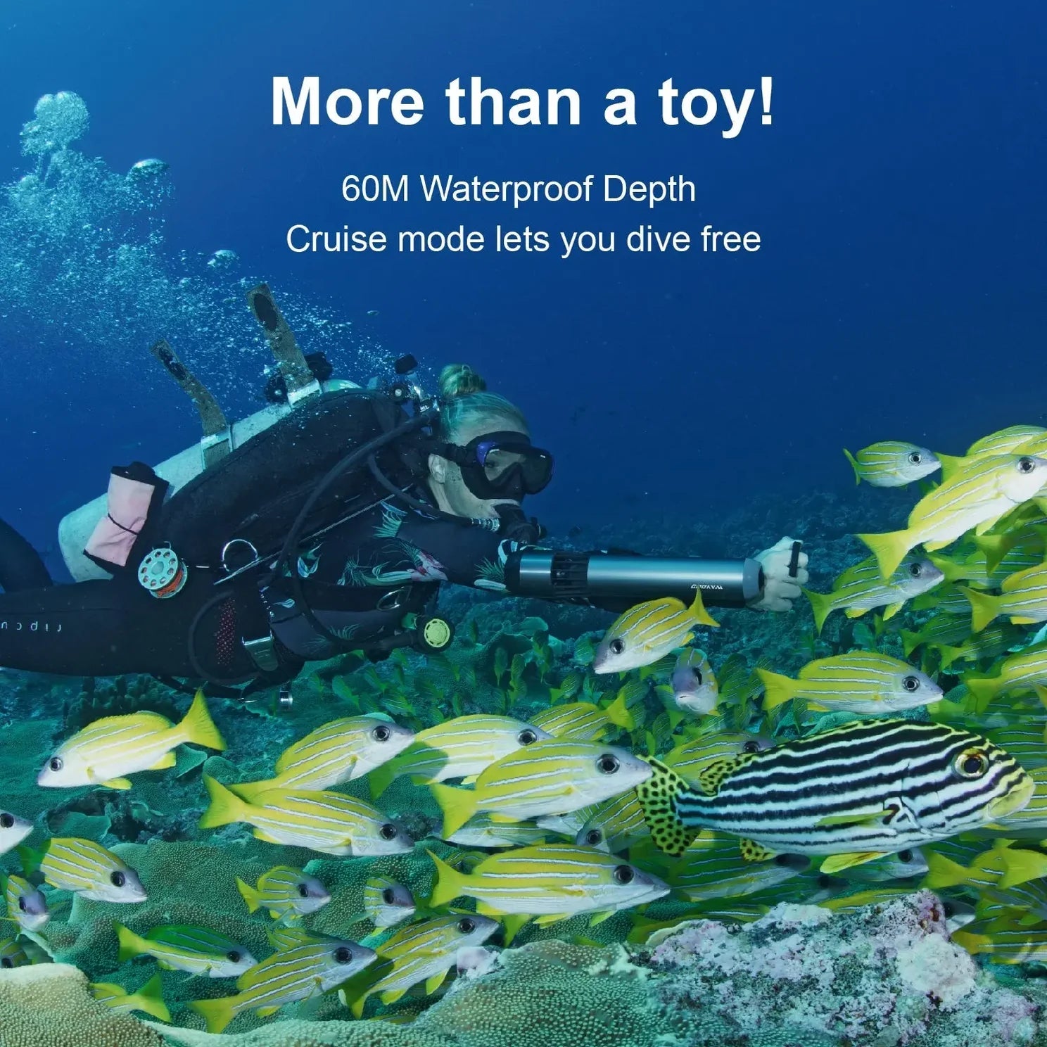 HAVOSPARK HS-S2 Electric Underwater Scooter – 60m Depth, 1.4kg Lightweight, USB-C Fast Charging