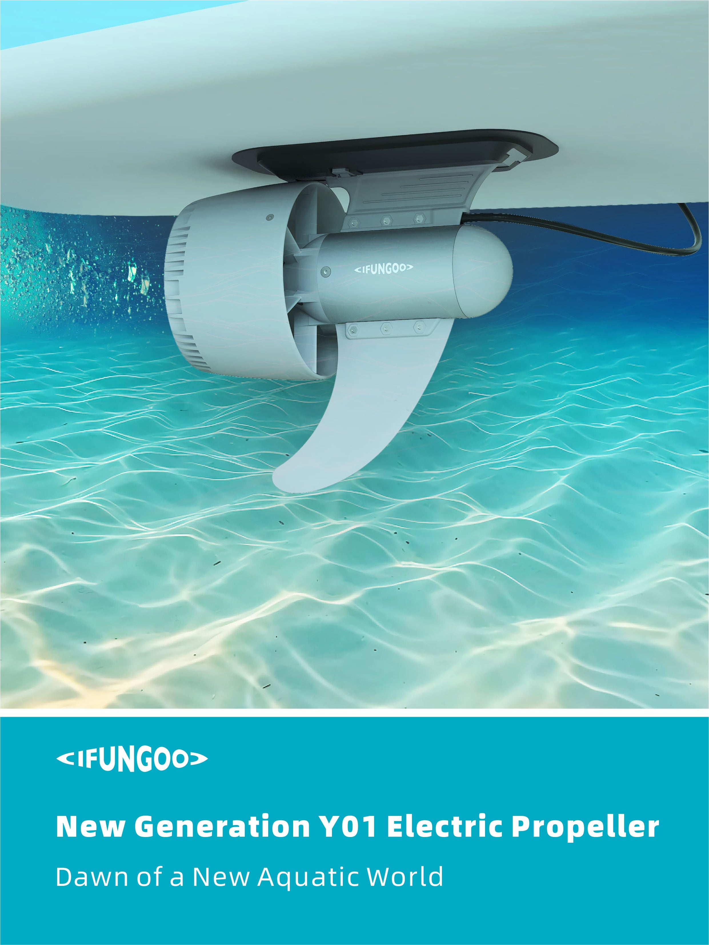 HAVOSPARK Y01 Electric Underwater Thruster for SUP – 600W, 13.5kg Thrust, 3 Forward & 1 Reverse Gear