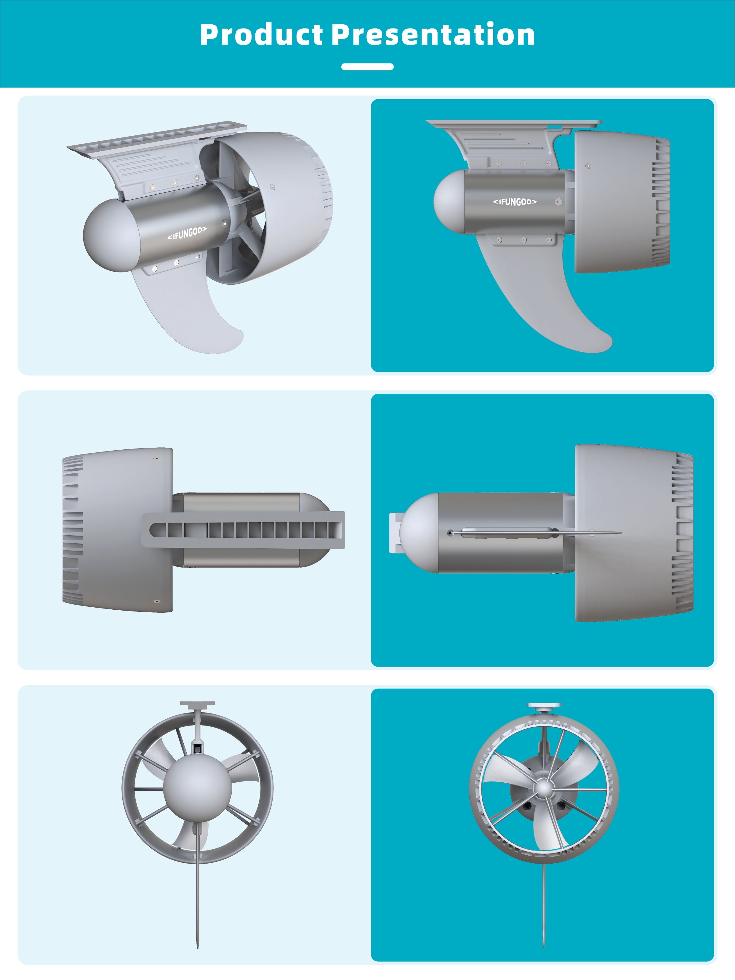 HAVOSPARK Y01 Electric Underwater Thruster for SUP – 600W, 13.5kg Thrust, 3 Forward & 1 Reverse Gear